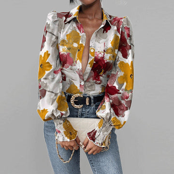 Camicia Donna Oversize Maniche a Palloncino